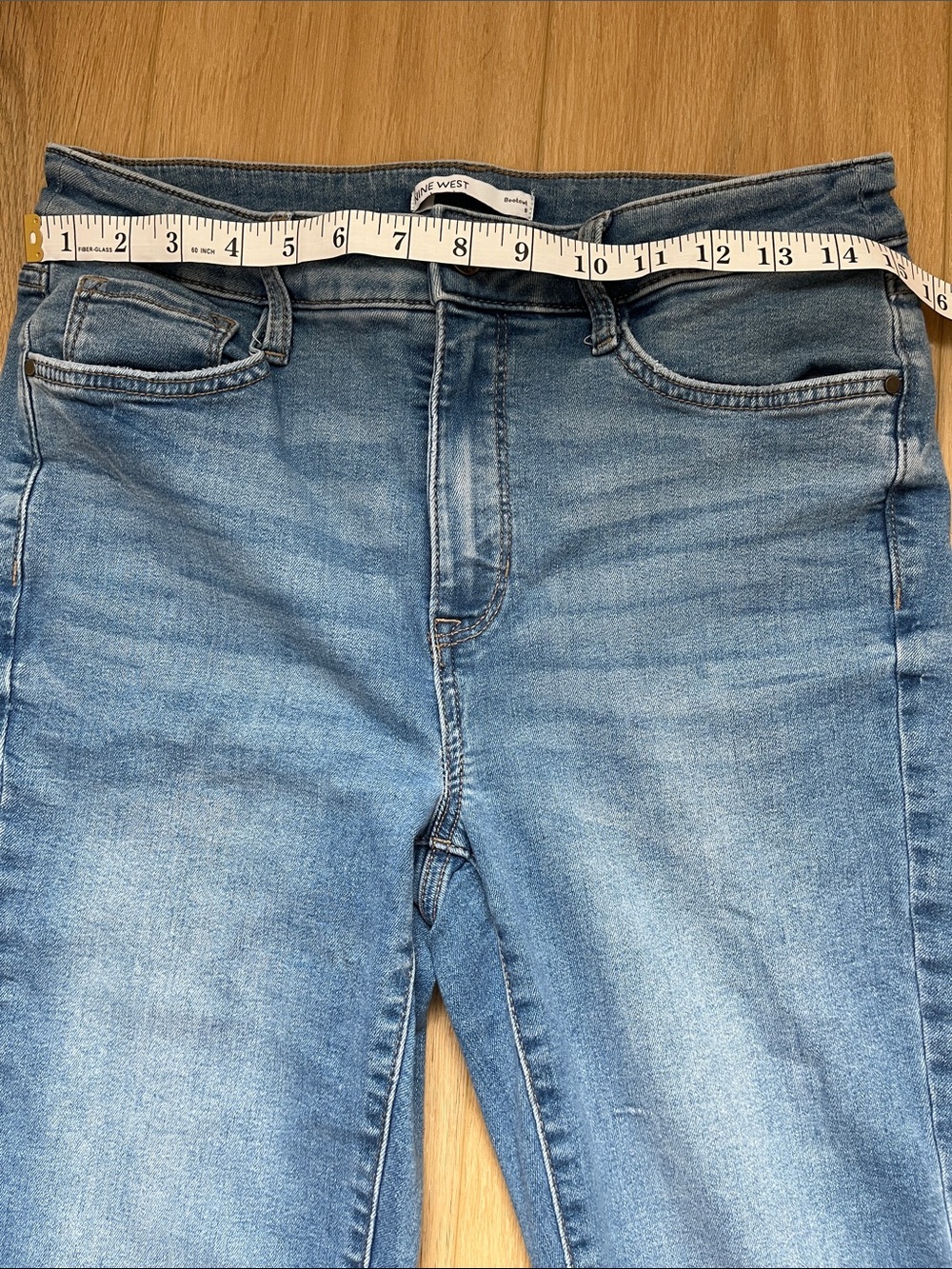 Nine West Medium Blue Bootcut Jeans with Subtle Fade - Picture 4 of 11